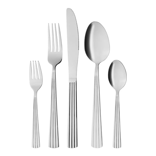 GRÄWE Besteckset für 4 Personen aus Edelstahl, Essbesteck, Tafelbesteck Set 20-teilig, Spülmaschinengeeignet, Besteck Set mit Dekor - Serie Athen