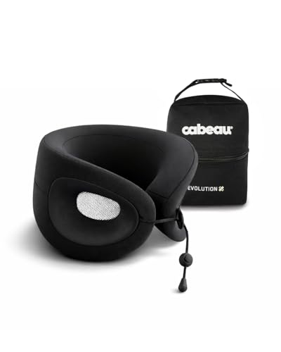 Image of Cabeau Evolution X Deluxe - Best Travel Neck Pillow with Travel Bag (Diamond Black /White)