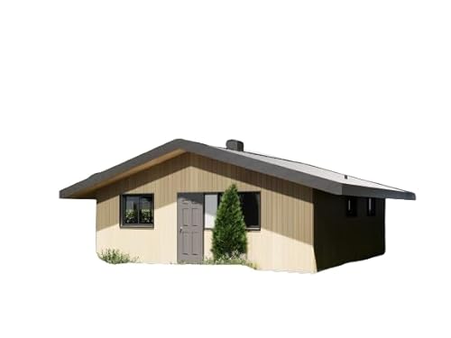 Generic Wood Construction Tiny Home Cabin Building Plans - 24' x 24' - 576 Square feet
