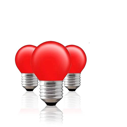 Kit 10 Lâmpadas Bolinha Bg-45 Vermelha E-27 15w 127v