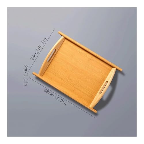Plateau en bois de service rectangulaire robuste avec anses intégrées