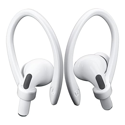 ICARERSPACE 2 Pairs AirPods Ear Hooks for AirPods Pro 2, AirPods Pro, AirPods 4, 3, 2 & 1, Upgraded Anti Slip Sports Clip Hooks for AirPods 1, 2, 3, 4,Pro and Pro 2 – White