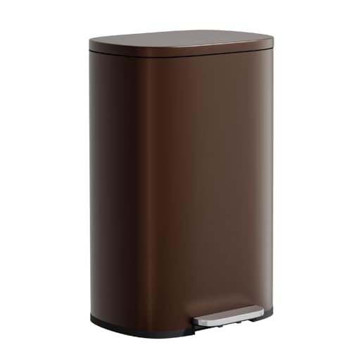 PayLessHere | 13G Trash Can with Lid | Brown | Removable Inner Bucket