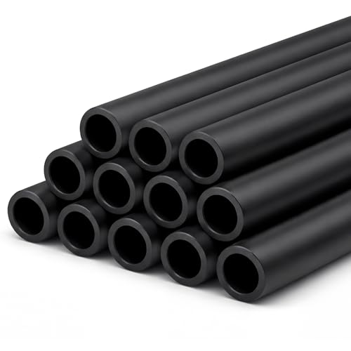 Pangda 12 Pcs Carbon Fiber Rod 6 x 4 x 1000mm Rod Black Round 6mm Hollow Matte Pole Tubing for Rc Airplane Repair DIY Craft Kite Model Remote-Controlled Airplanes Drones Project