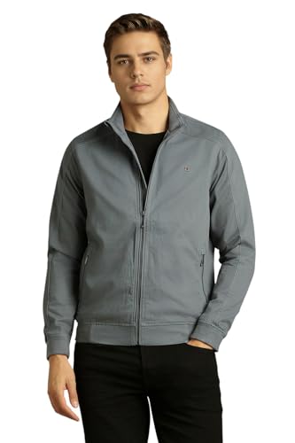 Image of Men Casual Grey Solid Jacket