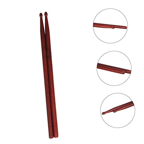 Baquetas para batería Yardwe de madera de roble rojo, 1 par, empaque de PVC antideslizante, para adultos, robustas, ideales para jazz miniatura 5