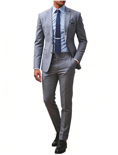 Ensemble costume homme 2 pièces coupe classique bureau avec veste 2 boutons et pantalon élégant