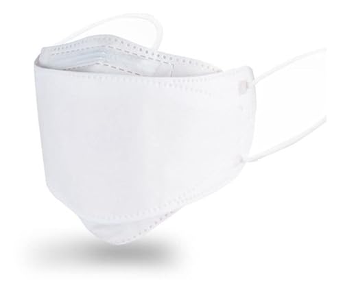 Máscaras KN95 3D KF94 Branca - Embalada INDIVIDUALMENTE - Kit de 10, 20, 30, 40, 50, 100 Unidades -