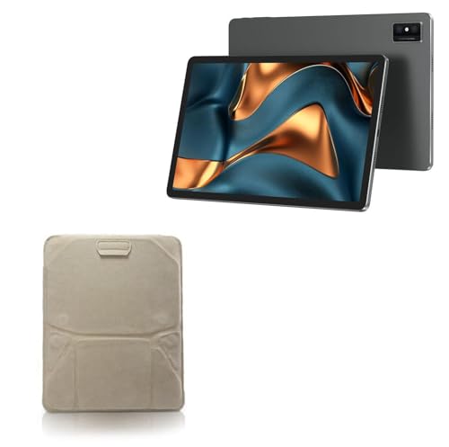 BoxWave Case Compatible with Vastking Kingpad S20 (14.1 in) - Velvet Pouch Stand, Velour Slip Sleeve Built-in Foldable Kickstand - Tan