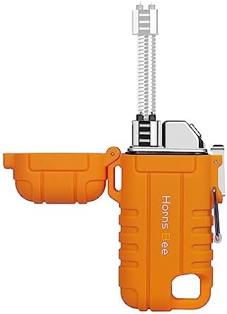 Horns Bee Windproof Electric Lighter - Plasma Lighters with Long Flexible Neck, Rechargeable Electric Candle Lighters, Waterproof Torch Lighter, Camping Accessories Survival Hiking Gear (Orange)