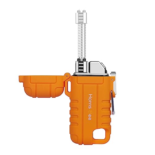 Horns Bee Windproof Electric Lighter - Plasma Lighters With Long Flexible Neck, Rechargeable Electric Candle Lighters, Waterproof Torch Lighter, Camping Accessories Survival Hiking Gear (Orange) #TOP2