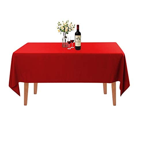 Waysle Rectangle Tablecloth - 60 X 102 Inch - Red Rectangular Table Cloth For 6 Foot Table In Washable Polyester - Great For Wedding, Restaurant, Party, Banquet Decoration #TOP10