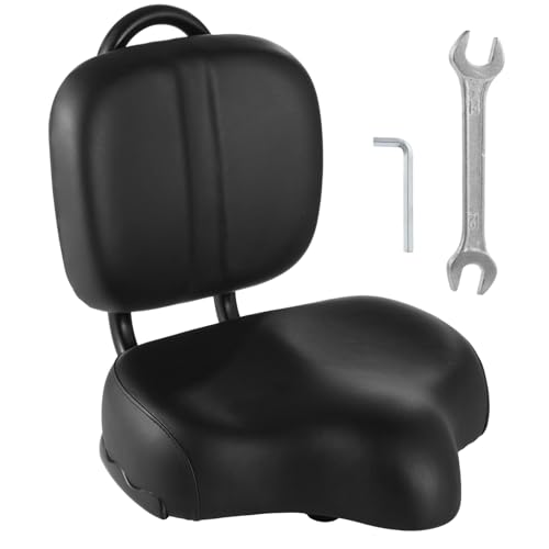 Bike Seat with Backrest, Oversized Memory Foam Bicycle Cushion with