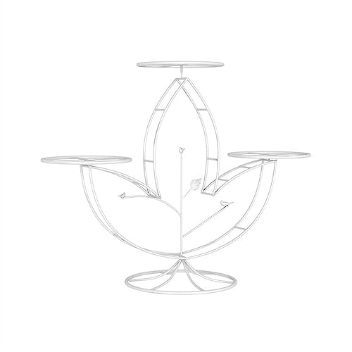 Elegante soporte de hierro para tartas de 3 niveles, estante de exhibición de postres de lujo para bodas, fiestas y banquetes, centro de mesa creativo blanco para pasteles y golosinas