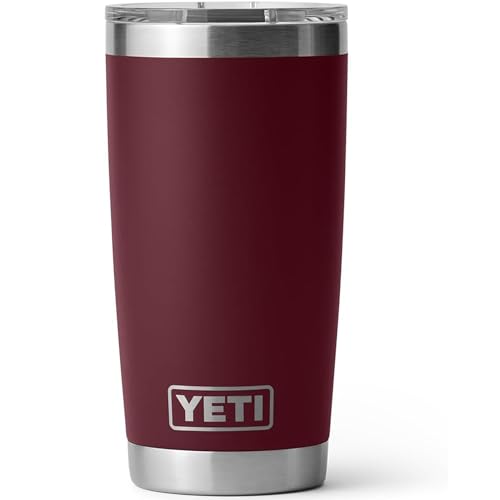 YETI Rambler 20 oz Tumbler, Stainless Steel, Vacuum Insulated with MagSlider Lid, Wild Vine Red