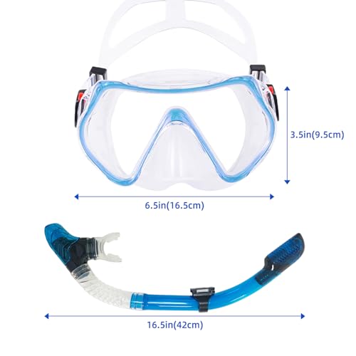 TUDIVING Snorkeling Gear para Adultos, Máscara de Buceo con Vista Panorámica Antivaho, Equipo de Snorkel y Buceo, Talla Única miniatura 6