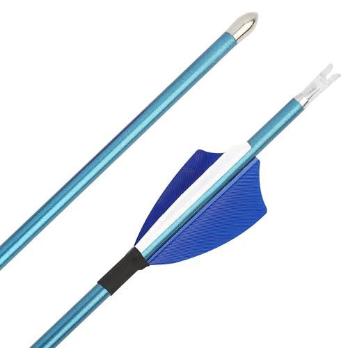 limaity 12pcs Archery Carbon Arrows 400/500/600/700/800/900/1000 Spine with True Feather Shooting Arrow Archery Practice Hunting Arrow for Recurve Bow Compound Bow Longbow (blue, 400spine) - Image 7