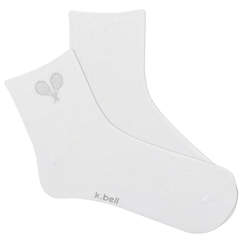 K.Bell Women's Tennis Recket Sport Anklet, White, Women's Shoe Size: 4-10