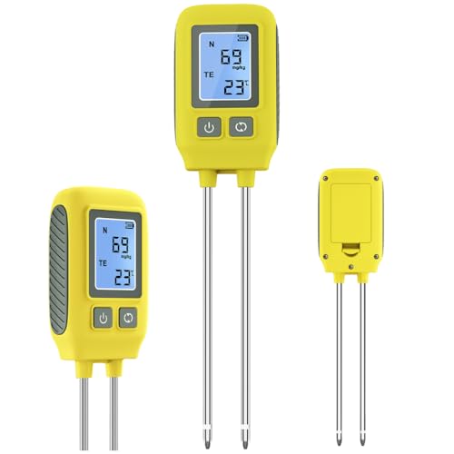 Gslxheal 4 in 1 NPK Soil Tester Digital, LCD Soil Fertility Meter for Nitrogen Phosphorus Potassium & Temperature Measurement, High Accuracy Soil Analyzer