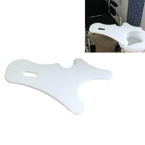 WEOBNAQ Commode Transfer Board, Transfer Board with Handholes,Disabled and Handicapped Wheelchair Users,Ideal for Chair-to-Commode Transfers White 74cm/29inch