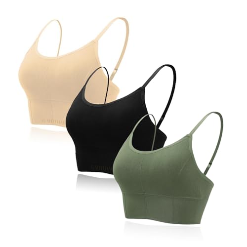 Image of Kaththai Women Cotton Padded Wire-Free Sports Bra with Adjustable Straps Soft Padded Push-Up Bra for Yoga, Fitness (Free Size Bra Fit Up to 28,30,32,34)