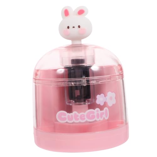 GARIOUANS 可愛いカートゥーンデザインの全自動電動筆削り 小型軽量 削りすぎ防止機能付き 学生向け文房具 持ち運びに便利な削筆器