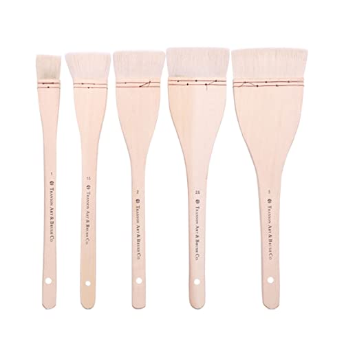 Lurrose Pincel De Lana para Pintar con Pelo De 3 Piezas para Óleo Acrílico Arte De Pared Pincel para Detalles Base De Alambre De Cobre Ligero Y Cómodo De Sostener