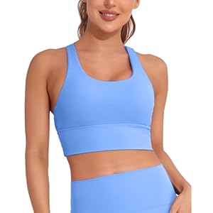 MELYUM Longline Sports Bra for Women High Support Workout Tops Strappy Yoga Bras Crop Tank Camisole Cross Activewear