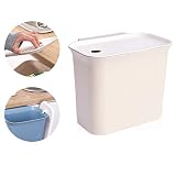 [Diseño para colgar]: Diseño para colgar, no es necesario doblarse para colocar la basura en la pared sin diseño de perforación. Puede colgar el bote de basura en forma de gancho montado en la pared.