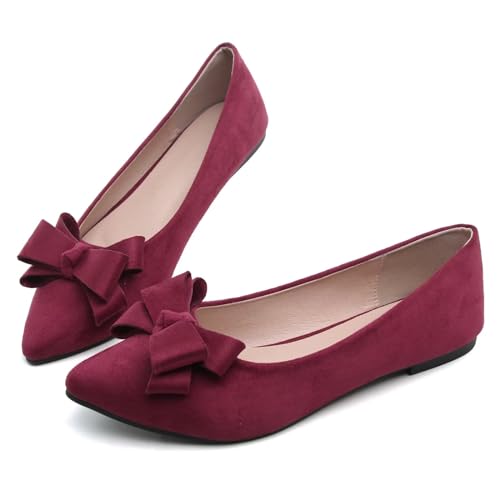 Image of SAILING LU Women's Bow-Knot Pointed Toe Ballet Flats