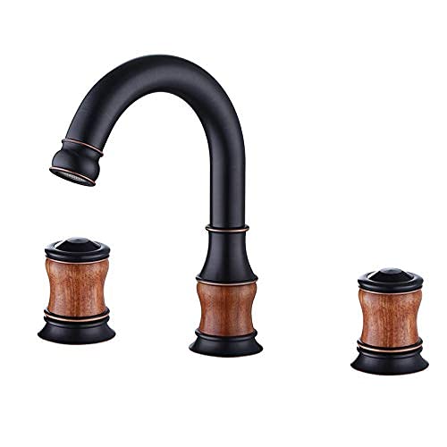 Grifo de lavabo en oro titanio de alta gama con instalación clásica sobre cubierta