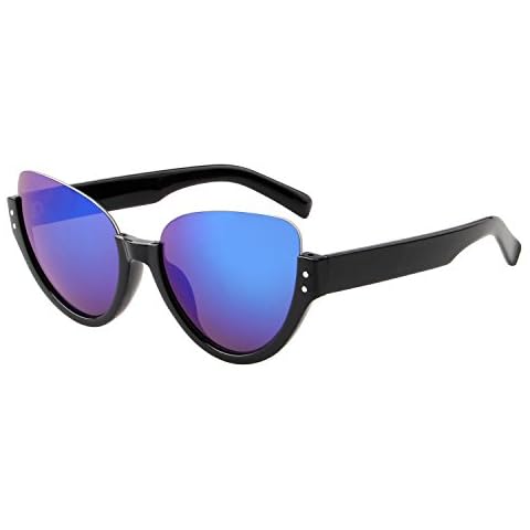 LianSan Unique Aviator Sunglasses Half Frame UV Protection Eyeglasses LS4703 Blue Cover