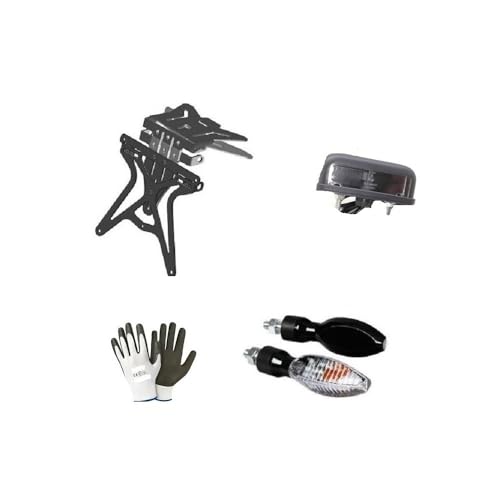 DESCRIZIONE E CARATTERISTICHE PRODOTTO: 1° PORTATARGA: - Il portatarga è universale e va adattato alla tua moto - Attacco sottocodone piatto - Finitura a polvere epossidica - Regolazione altezza, larghezza ed inclinazione - Regolazione escursione frecce - Predisposizione luce targa - Dimensioni: Dimensioni: Altezza 270 mm - Larghezza 190 mm - Profondità 35 mm - colore nero 2° LUCE TARGA : - lunghissima durata - basso consumo ed alta luminescenza - Impermeabile - Montaggi