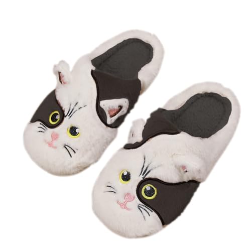 Image of Cute Cow Animal Print Slippers for Women - Beige, Flat, Open Toe, Lightweight, Casual, All Seasons