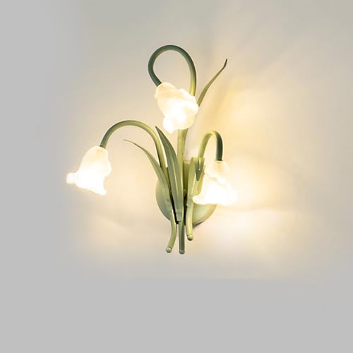 Aplique de pared de vidrio floral para un dormitorio acogedor estilo campestre francés 2