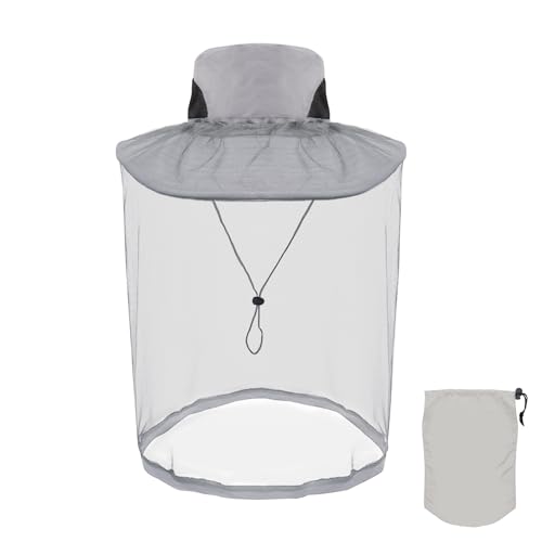 Moskito Kopfnetz Hut mit Schleier,Abnehmbarem Sommer Moskitonetz Hut,Schnell Trocken Breite Krempe,Anti Moskito Sonnenhut,Imk