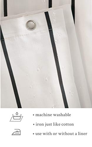 Bathage Modern Stripe Waterproof Fabric Shower Curtain - Dark Grey Striped (Charcoal) Bathage Modern Stripe Waterproof Fabric Shower Curtain - Dark Grey Striped (Charcoal)