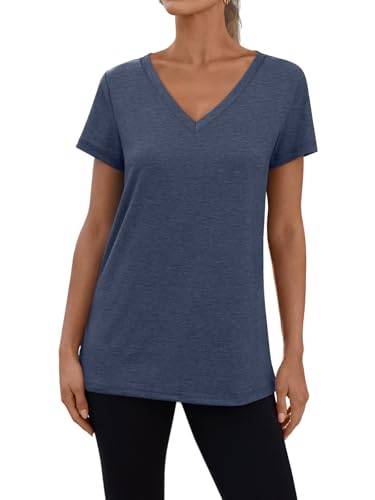 3 Pack V Neck T Shirts for Women Short Sleeve Tshirts Summer Casual Tops Loose Fit Basic Tees2