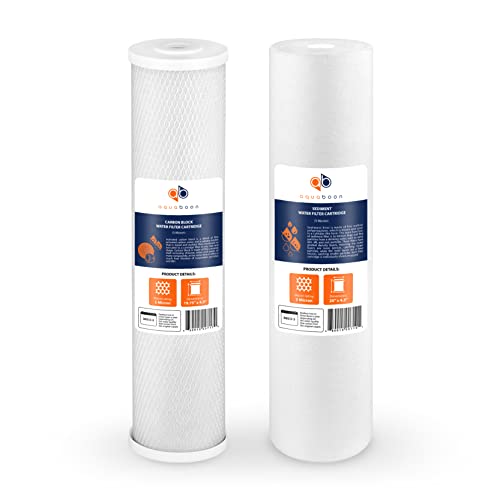Aquaboon 5 Micron 20 x 4.5 Water Filter Cartridges Set of 2, Whole House Water Filter Replacements...