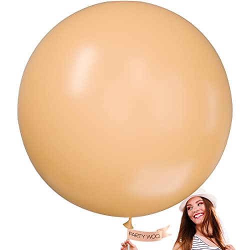 Image of PartyWoo Nude Balloons 4pcs 36 Inch Apricot Fall Neutral Boho Latex Balloons for Jungle Safari Thanksgiving Boy Baby Shower Birthday Anniversary Neutral Themed Party Decorations Brown-Y103