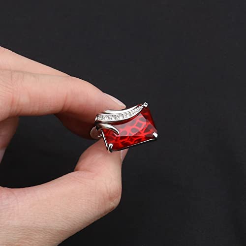 Par de mancuernas clásicas con cristal rojo para camisa miniatura 5