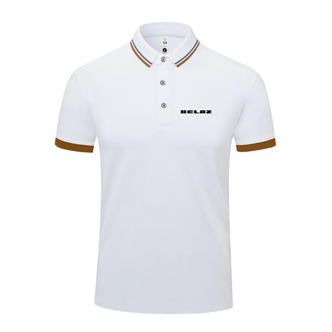 T-Shirt Polo Respirant FCOIN Manche Courte Homme Femme Col Rayé Décontracté