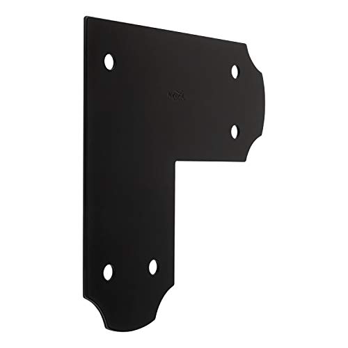 National Hardware N800-015 Decorative L Strap Outdoor Reinforcement Hardware Accents Brackets and Bracers for Pergolas Gazebos Garden Arches and Raised Garden Beds, 5 X 11 1/4 X 11 1/4, Hartley, Black