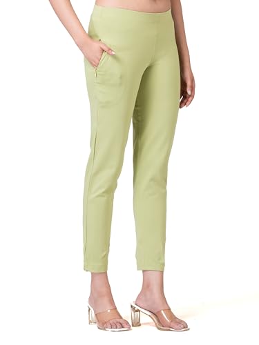Image of Ruby Cotton Lyrcra Blend Copper Collection Straight Pants | Perfect Blend of Style and Comfort | Professional and Casual Wear #1