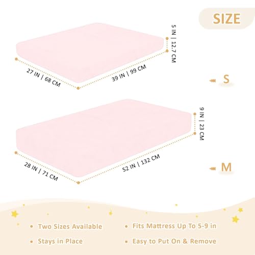 Drap de lit en coton respirant enfant rose clair uni confort - 5