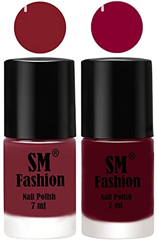 Image of Long Lasting Nail Polish | Nail Paint Combo 7 ml Each) - Set of 2 Lip-Boysenberry