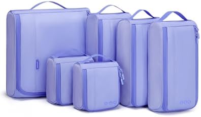 BAGSMART Keep Shape Packing Cubes for Travel, 6 Set Travel Cubes for Packing, Lightweight Suitcase Organizer Bags Set for Travel Essentials