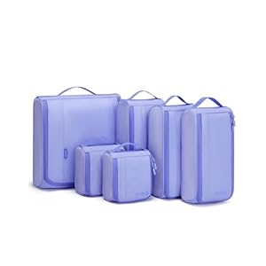 BAGSMART Keep Shape Packing Cubes for Travel, 6 Set Travel Cubes for Packing, Lightweight Suitcase Organizer Bags Set for Travel Essentials