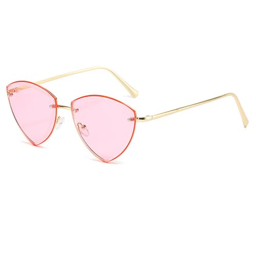 Lunettes de soleil UV400 sans cadre luxe oeil de chat pour femmes et hommes