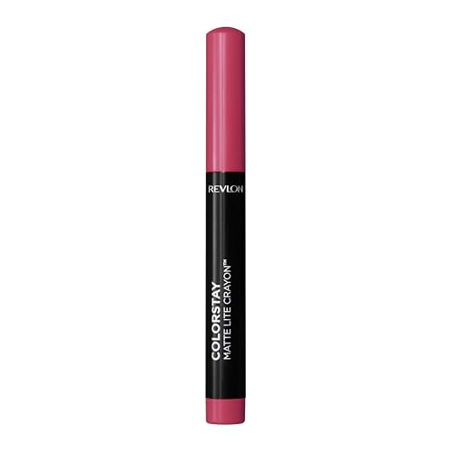 REVLON ColorStay Matte Lite Crayon Lipstick with Built-in Sharpener Smudge-proof Water-Resistant Non-Drying Lipcolor 006 Lift Off 0.049 oz